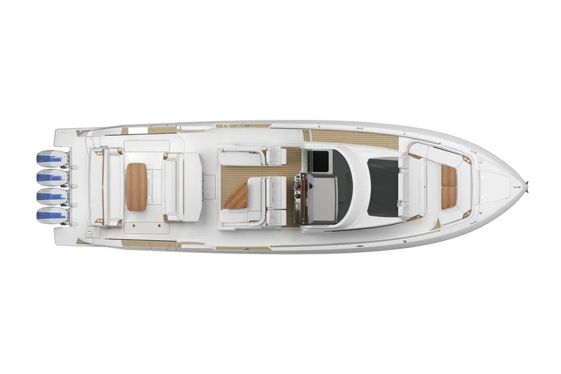 Slide: The Image of Manufacturer Provided Image: Top view of 2025 Tiara Yachts 56 LS luxury boat with sleek design and spacious layout. - 18