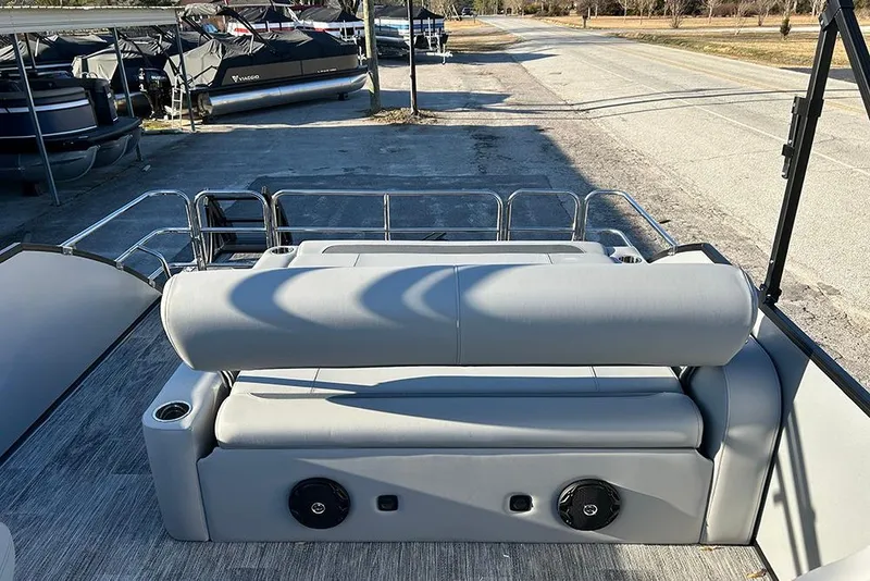 Slide: The Image of 2026 Bentley Pontoons Fish 243 Swingback with sleek seating and modern design. - 27