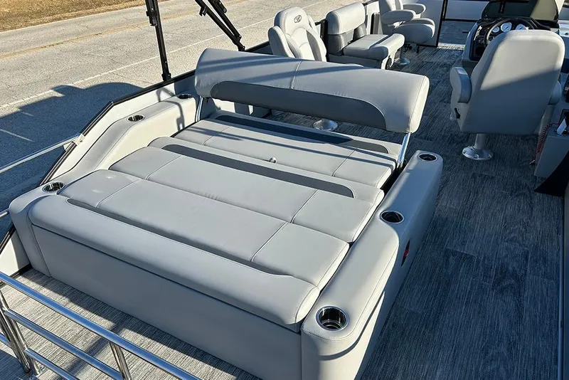 Slide: The Image of 2026 Bentley Pontoons Fish 243 Swingback with luxurious seating and modern design. - 30