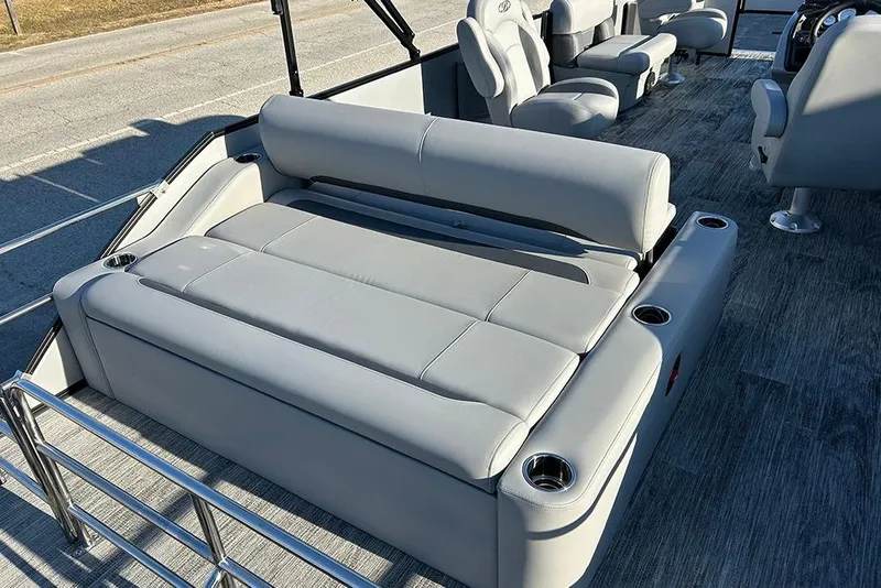 Slide: The Image of 2026 Bentley Pontoons Fish 243 Swingback with luxurious seating and modern design. - 31