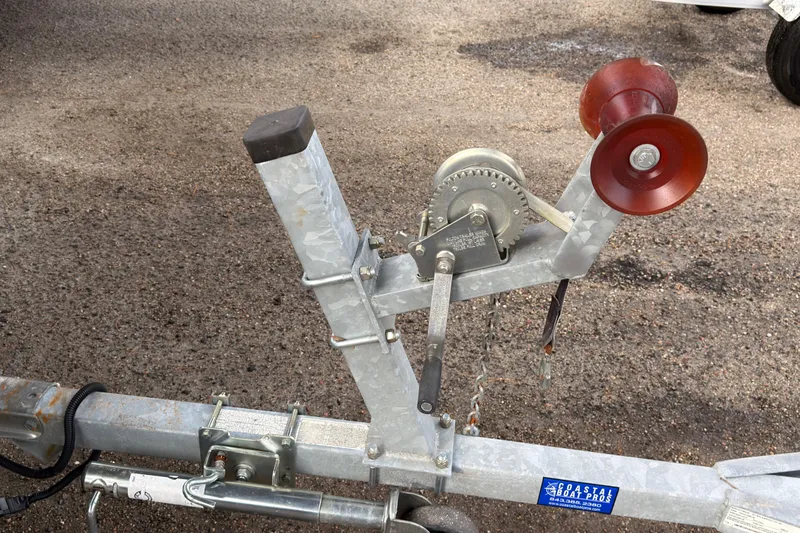 Slide: The Image of Trailer winch for 2017 Carolina Skiff 18 JVX CC on gravel surface. - 12