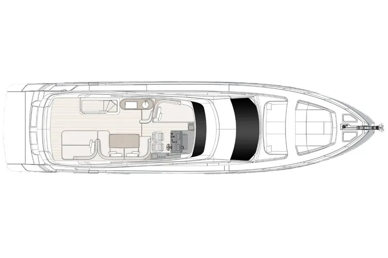 Slide: The Image of Manufacturer Provided Image: Top view layout of 2025 Azimut Fly 68 yacht, showcasing interior design and deck arrangement. - 18