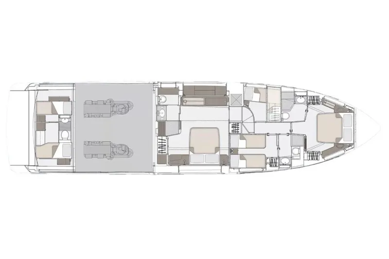 Slide: The Image of Manufacturer Provided Image: Floor plan of 2025 Azimut Fly 68 yacht, showcasing cabin and engine layout. - 20