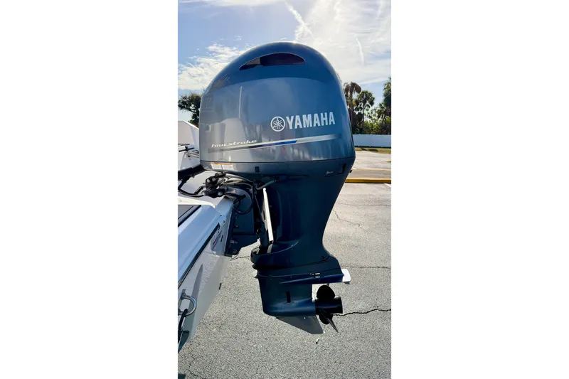 Slide: The Image of Yamaha outboard motor on 2023 Sea Fox 228 Commander boat, sunny day. - 40