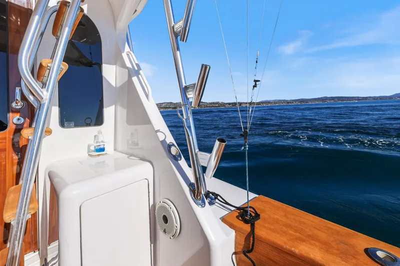 Slide: The Image of 2013 Viking 46 Convertible yacht deck with ocean view. - 10