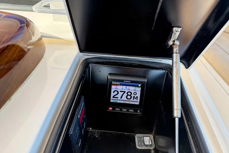 Slide: The Image of Garmin display in 2013 Viking 46 Convertible yacht, showing 278 meters. - 43