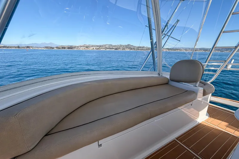 Slide: The Image of Luxurious seating on 2013 Viking 46 Convertible yacht with ocean view. - 53