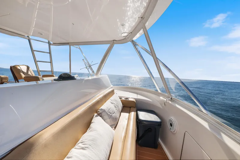 Slide: The Image of Luxurious 2013 Viking 46 Convertible yacht interior with ocean view. - 56