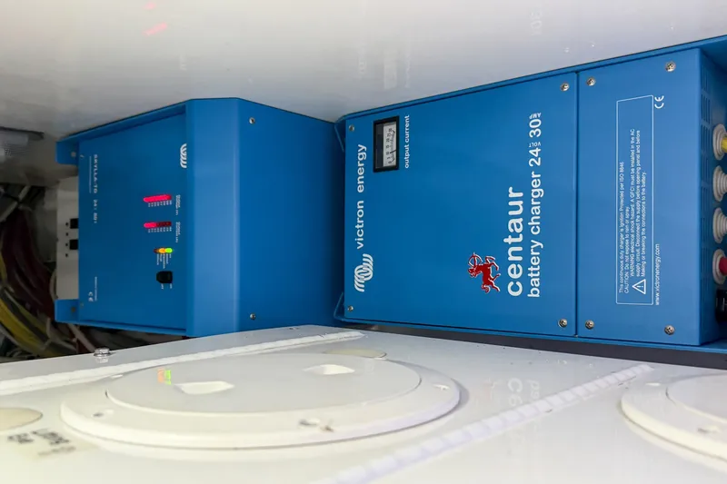 Slide: The Image of Victron Energy Centaur battery charger in 2013 Viking 46 Convertible yacht. - 94