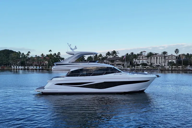 The Image of Luxury Princess F58 yacht cruising on serene waters, 2026 model. - 0