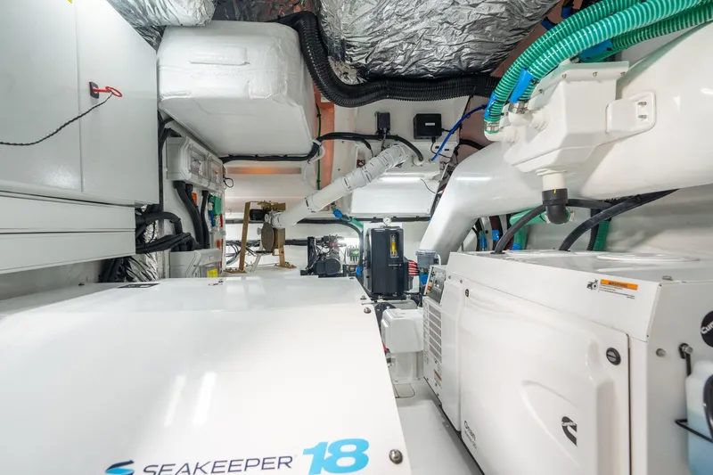 Slide: The Image of Engine room of 2026 Princess F58 yacht with Seakeeper 18 stabilizer system. - 50