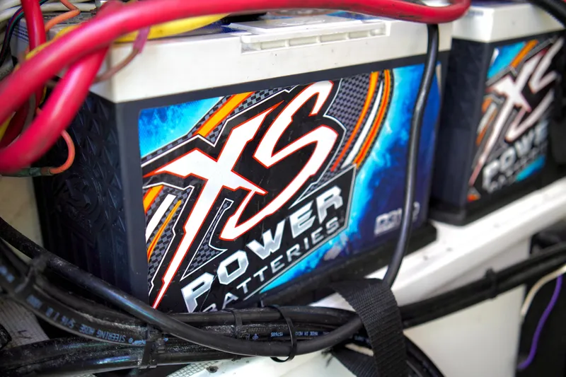 Slide: The Image of XS Power Batteries in 2017 Release 240 RX, surrounded by colorful cables. - 20