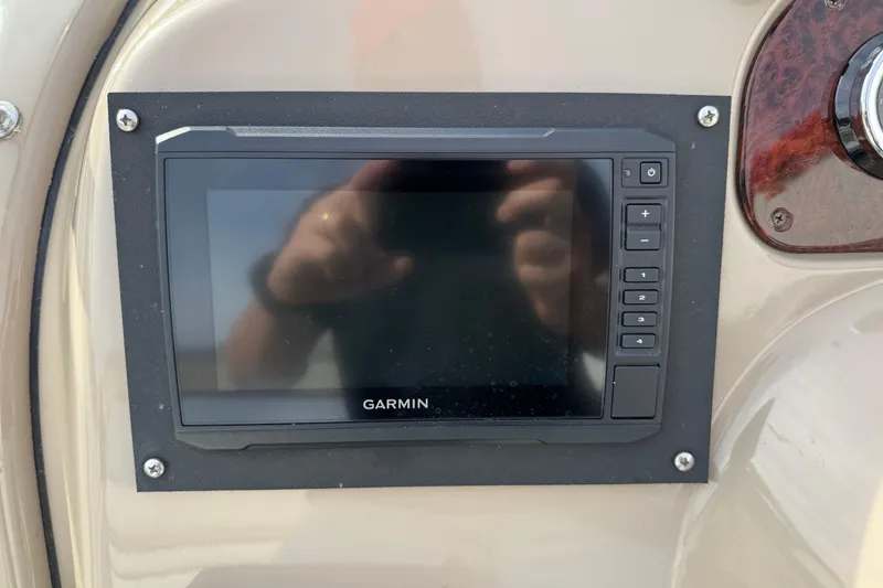 Slide: The Image of Garmin navigation system on 2003 Riviera Cruiser M470 Excalibur dashboard. - 24