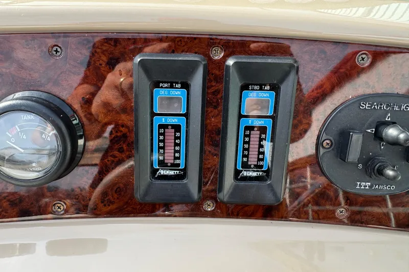 Slide: The Image of Control panel of a 2003 Riviera Cruiser M470 Excalibur with gauges and switches. - 26