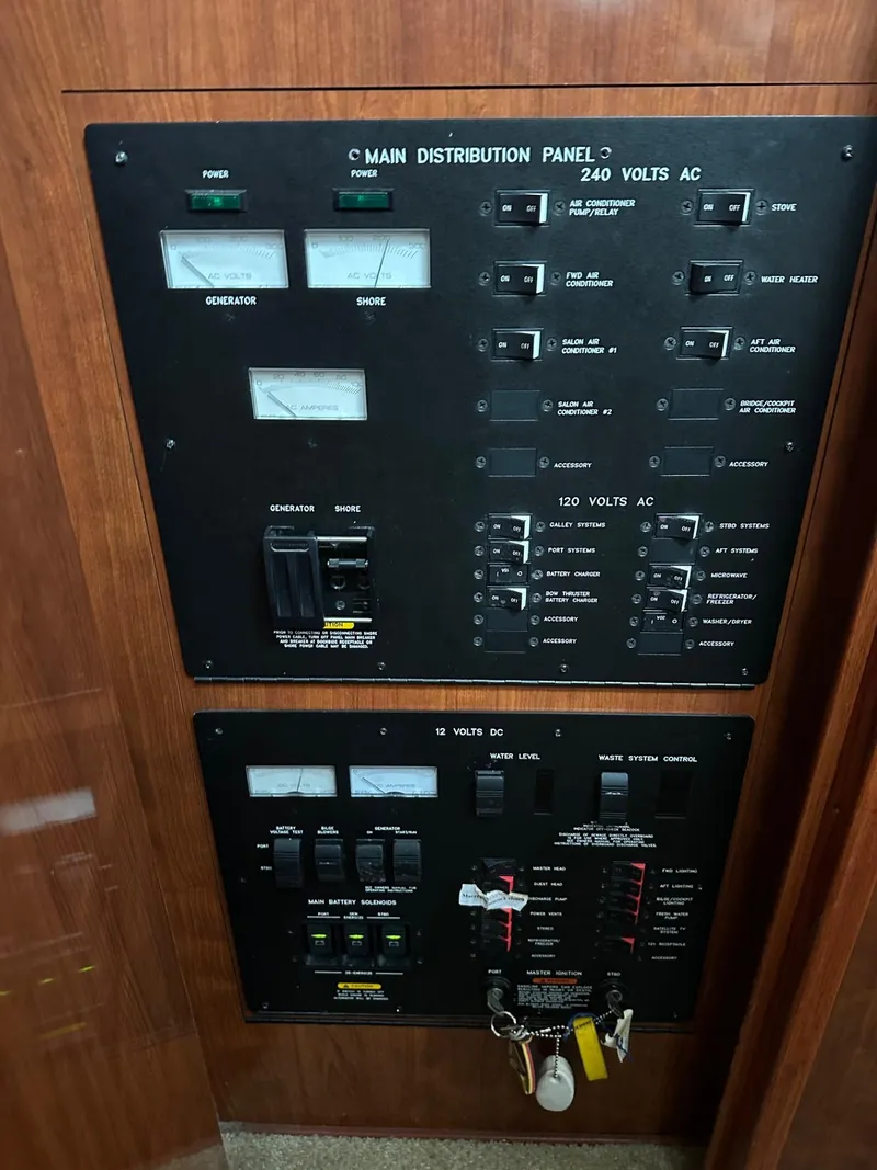 Slide: The Image of Electrical control panel on a 2004 Sea Ray 390 Motor Yacht. - 18