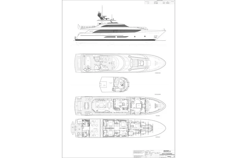 Slide: The Image of Luxurious 2018 Westport Raised Pilothouse yacht cruising on open blue sea. - 67