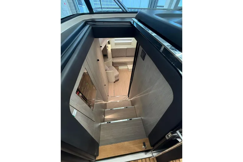 Slide: The Image of Interior view of 2026 Cranchi A46 Luxury Tender, showcasing modern design and elegant furnishings. - 19