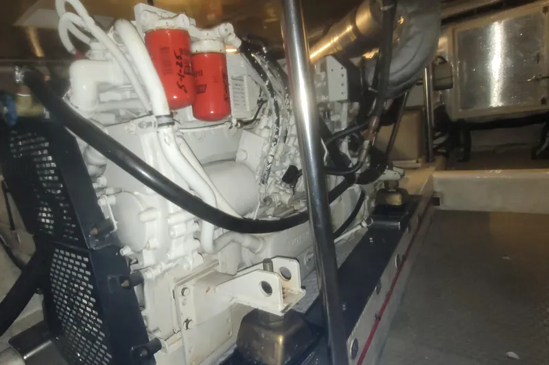 Slide: The Image of Cummins Onan marine generator in 1997 Ocean Alexander 486 Pilothouse yacht. - 39