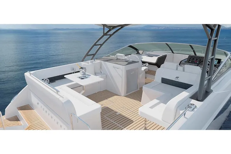 Slide: The Image of Manufacturer Provided Image: 2026 Four Winns TH33 luxury yacht interior with sleek seating and modern design. - 3
