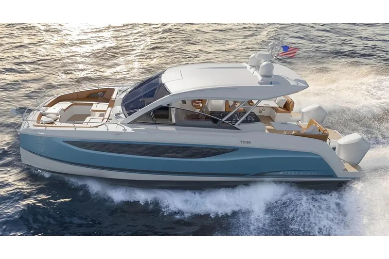 The Image of Manufacturer Provided Image: 2026 Four Winns TH38 luxury yacht cruising on open water, featuring sleek design and modern amenities. - 0