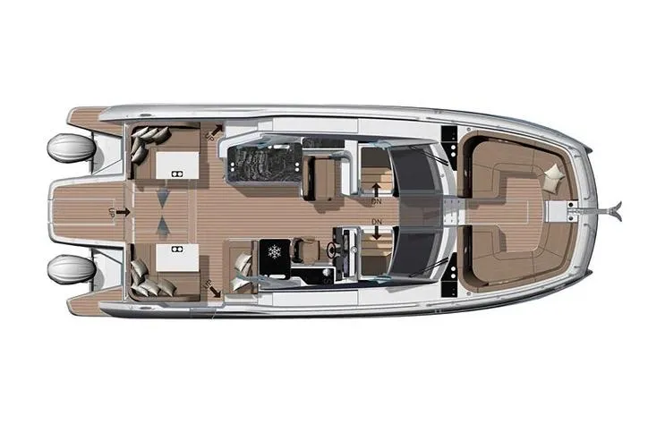 Slide: The Image of Manufacturer Provided Image: Top view of 2026 Four Winns TH38 luxury yacht layout with spacious deck design. - 10