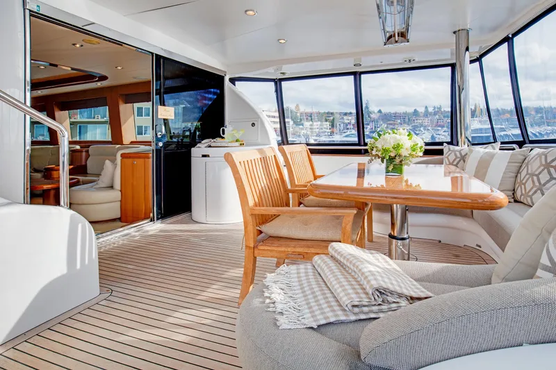 Slide: The Image of Luxurious interior of 2006 Horizon 82’ Cockpit Motoryacht. - 6