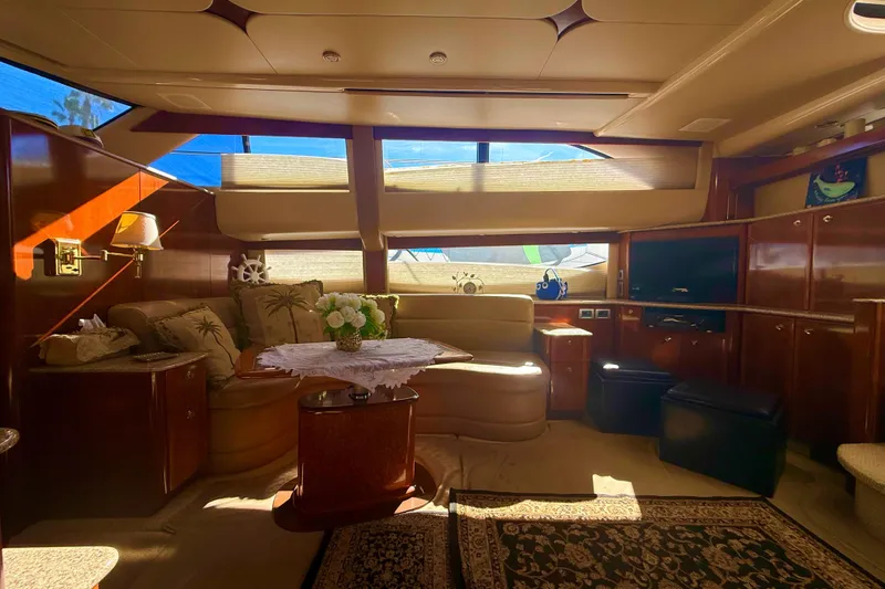 Slide: The Image of Luxurious 2007 Meridian 459 Motoryacht interior with elegant seating and decor. - 26