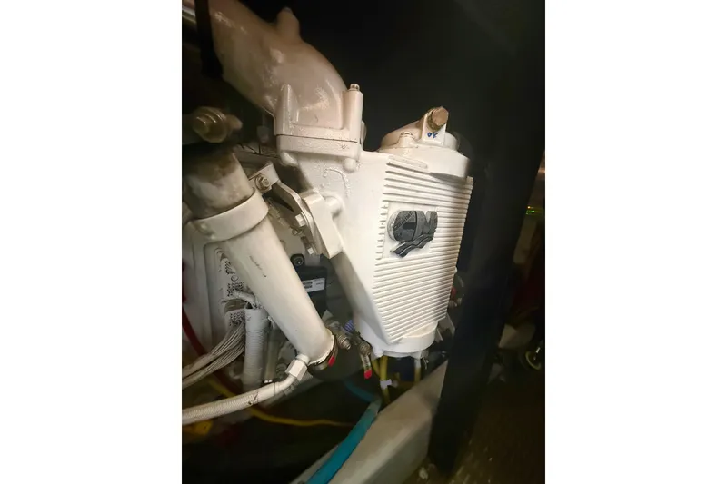Slide: The Image of Engine component of 2007 Meridian 459 Motoryacht, showcasing intricate mechanical details. - 42