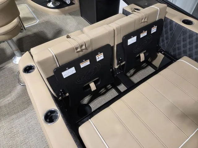 Slide: The Image of Interior of 2026 Barletta Lusso 25UE with beige seating. - 14