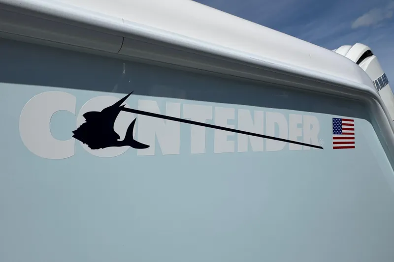 Slide: The Image of Contender 35 ST 2026 logo with swordfish silhouette and American flag. - 5