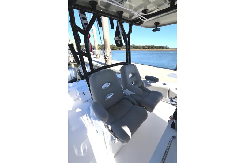 Slide: The Image of 2021 Cape Horn 31 T boat interior with comfortable seating by the water. - 39