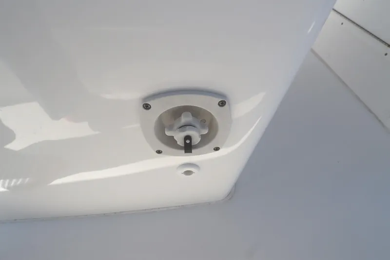 Slide: The Image of 2021 Cape Horn 31 T boat component detail, featuring a white fixture. - 48
