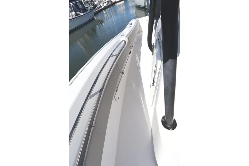 Slide: The Image of 2021 Cape Horn 31 T boat deck view at marina. - 49