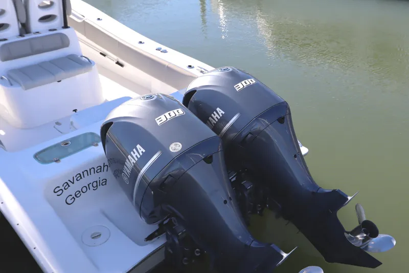 Slide: The Image of 2021 Cape Horn 31 T boat with twin Yamaha 300 engines in Savannah, Georgia. - 5