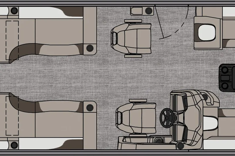 Slide: The Image of 2026 Tahoe Pontoon 23 LTZ Quad Lounge interior with plush seating and cup holder. - 19