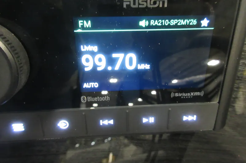 Slide: The Image of 2026 Tahoe Pontoon 23 LTZ Quad Lounge interior with modern seating design. - 38