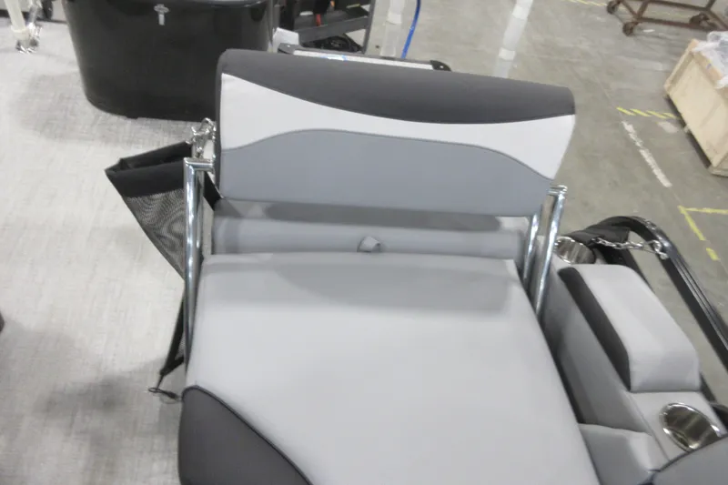 Slide: The Image of Underneath view of 2026 Tahoe Pontoon 23 LTZ Quad Lounge, showcasing sleek aluminum hull design. - 65