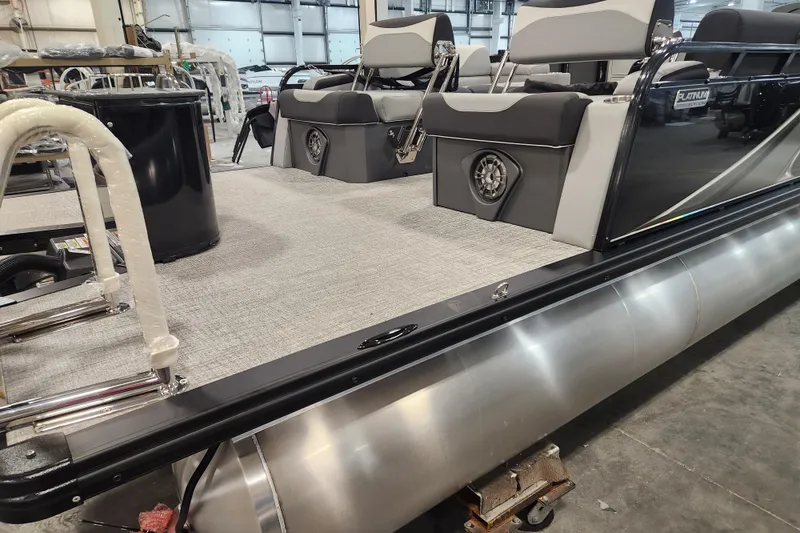 Slide: The Image of 2026 Tahoe Pontoon 23 LTZ Quad Lounge interior with plush seating and modern design. - 70