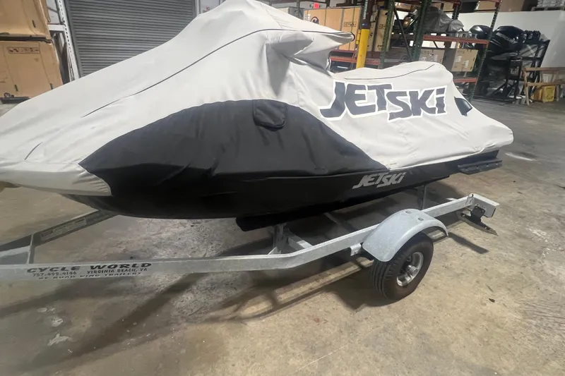 Slide: The Image of 2023 Kawasaki Jetski Ultra 310LX-S covered on trailer in warehouse. - 34