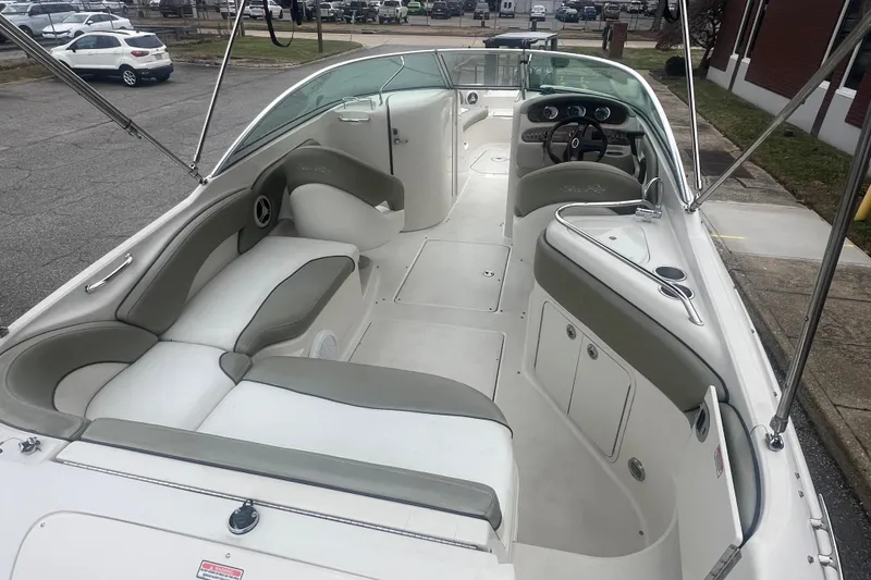 Slide: The Image of Close-up of 2006 Sea Ray 240 Sundeck's MerCruiser propeller and outdrive. - 10