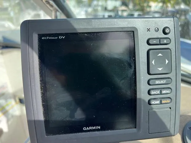 Slide: The Image of Garmin echoMAP DV on 2011 Sea Ray 300 Sundeck boat dashboard. - 13
