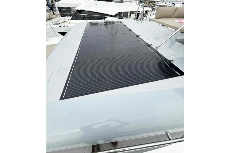 Slide: The Image of Solar panels on 2026 Aventura 37 Explorer Trawler yacht deck. - 31