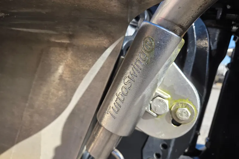 Slide: The Image of TurboSwing attachment on 2021 Sun Tracker Bass Buggy 16 XL boat. - 17