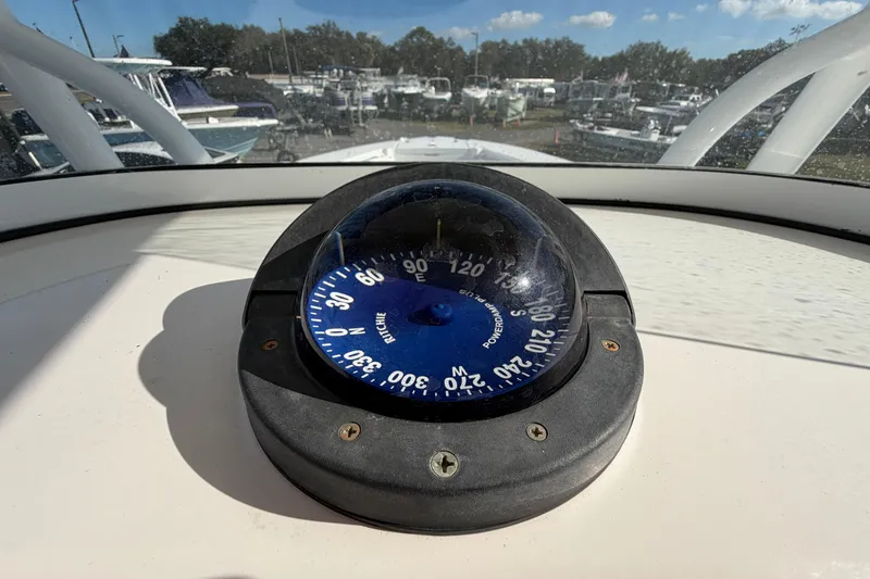 Slide: The Image of Garmin GPS display on 2013 Regulator 24 Forward Seating boat, showing nautical map. - 33