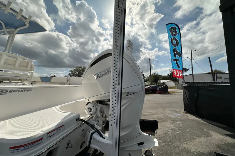 Slide: The Image of Yamaha F250XSB engine label on 2024 Robalo R232 Explorer boat. - 58