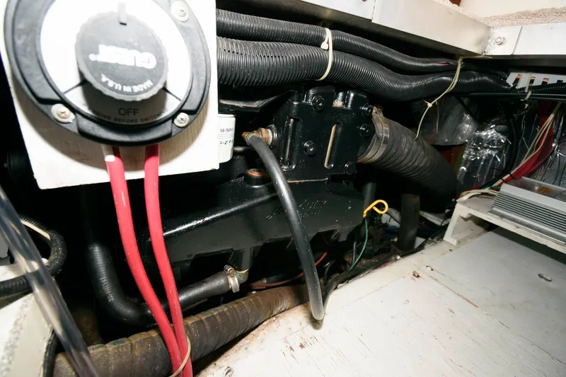 Slide: The Image of Engine room of Carver 356 Aft Cabin Motor Yacht, year 2000. - 22