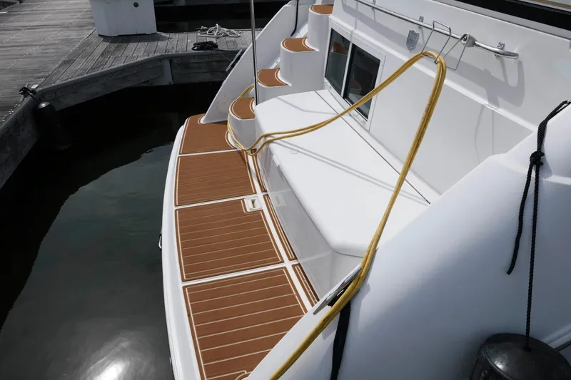 Slide: The Image of Carver 356 Aft Cabin Motor Yacht, 2000, docked with teak deck. - 3