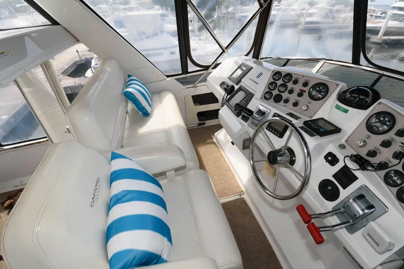 Slide: The Image of Interior view of Carver 356 Aft Cabin Motor Yacht, year 2000. - 7