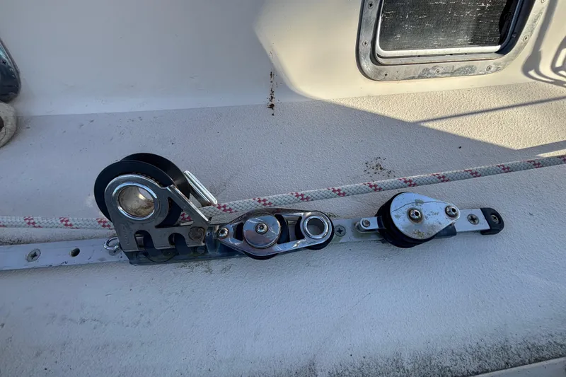 Slide: The Image of Sailing rigging system on a 1997 Caliber 40LRC yacht deck. - 32