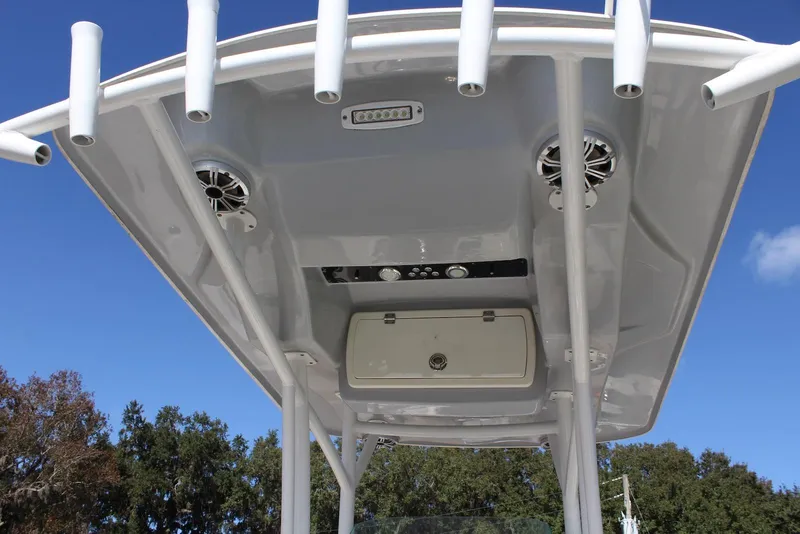 Slide: The Image of 2018 Sea Fox 226 Commander boat T-top with rod holders and speakers. - 22
